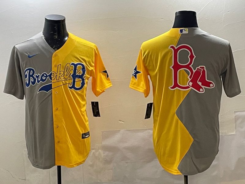 Men Boston Red Sox Blank Grey Yellow Game 2025 Nike MLB Jersey style 3->boston red sox->MLB Jersey
